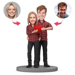 Red Plaid Couple Shirt Bobblehead