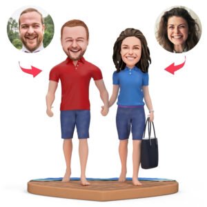 Couple On The Beach Custom Bobblehead