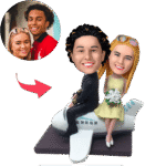 Couple On a Plane Custom Bobblehead