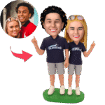 Football Fans Couple Custom Bobblehead