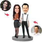 Modern Couple in Formal Wear Bobblehead