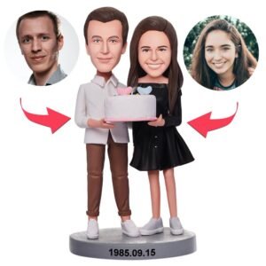 Couple Holding Cake Bobblehead