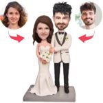 Bride and groom bobblehead