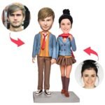Lovers in Matching Outfits Custom Bobblehead