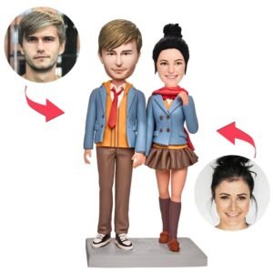 Lovers in Matching Outfits Custom Bobblehead