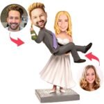 Lady Holding Man with Champagne Bobblehead