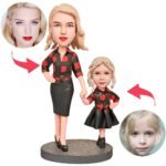 Mother and daughter in Plaid Custom Bobblehead