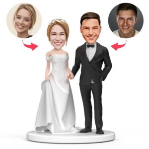 White Dress and Black Suit Custom Bobblehead