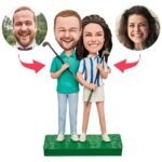 Couple Playing Golf Custom Bobblehead