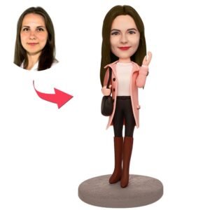 Custom Girl in Overcoat Bobblehead