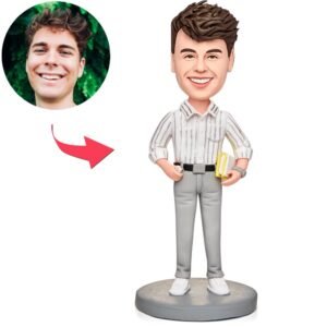 Male teacher bobblehead holding a book