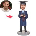 Graduation Boy Holding Camera Bobblehead