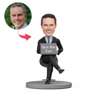 BEST BOSS EVER bobblehead sitting with computer