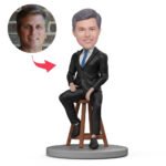 Boss Bobblehead in Black Suit Sitting