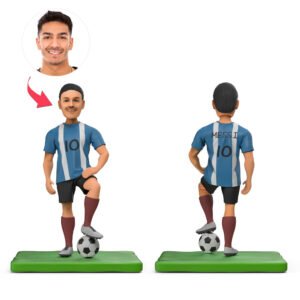 blue jersey soccer bobblehead