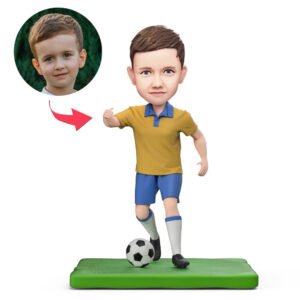 Little boy playing football bobblehead