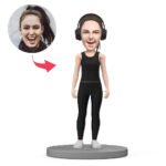 Girl in Black Sportswear Custom Bobblehead