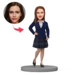 Schoolgirl in School Uniform Custom Bobblehead