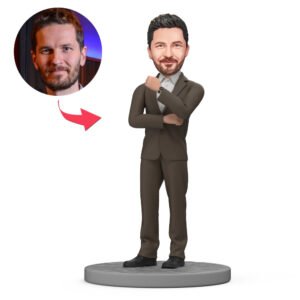 Boss in Brown Suit with bobblehead