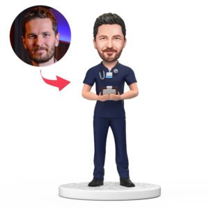 dark blue scrubs bobblehead