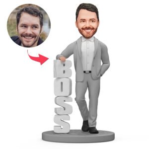Custom Boss Bobblehead in Gray Suit