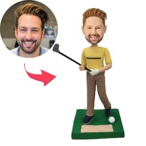 Golfer Swinging Club Bobblehead