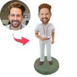 Baseball catcher in the ballpark bobblehead