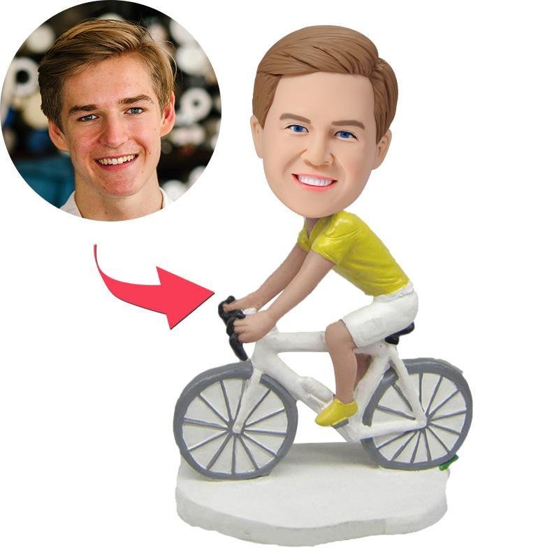Custom biker riding a bike bobblehead - Printshop4me.au Custom biker riding a bike bobblehead