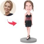 Female Wearing A Black Dress Custom Bobblehead