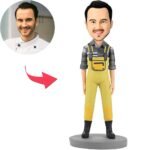 Man In Yellow Bib Pants Custom Bobblehead