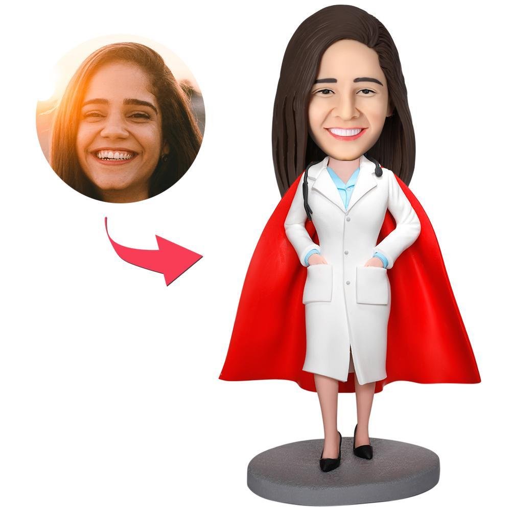 Super Female Doctor White Coat Bobblehead - Printshop4me.au Super Female Doctor White Coat Bobblehead