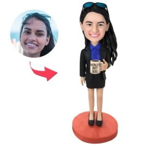 Female boss bobblehead in professional