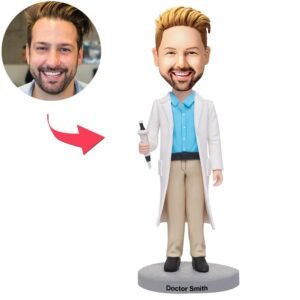 Male Doctor Holding Syringe Bobblehead
