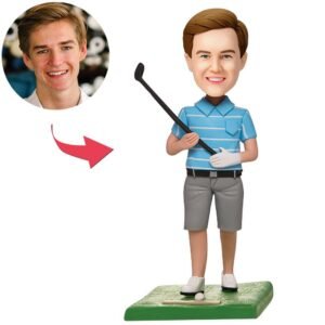 Custom Male Golfer Posing Bobblehead