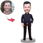 Businessman bobblehead in black suit