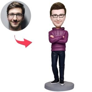Purple Clothes Modern Man Custom Bobblehead