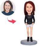 Black Clothes Modern Woman Custom Bobblehead