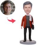 Casual Man In Scarf Custom Bobblehead
