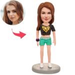 Fashion Woman Wearing Heart T-shirt Custom Bobblehead