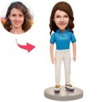Blue T-shirt Woman Custom Bobblehead