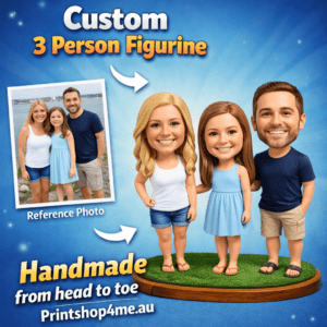 custom-family-bobblehead-figurine - Printshop4me.au custom family bobblehead of 3 people