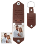 Leather Photo & Text Keychain