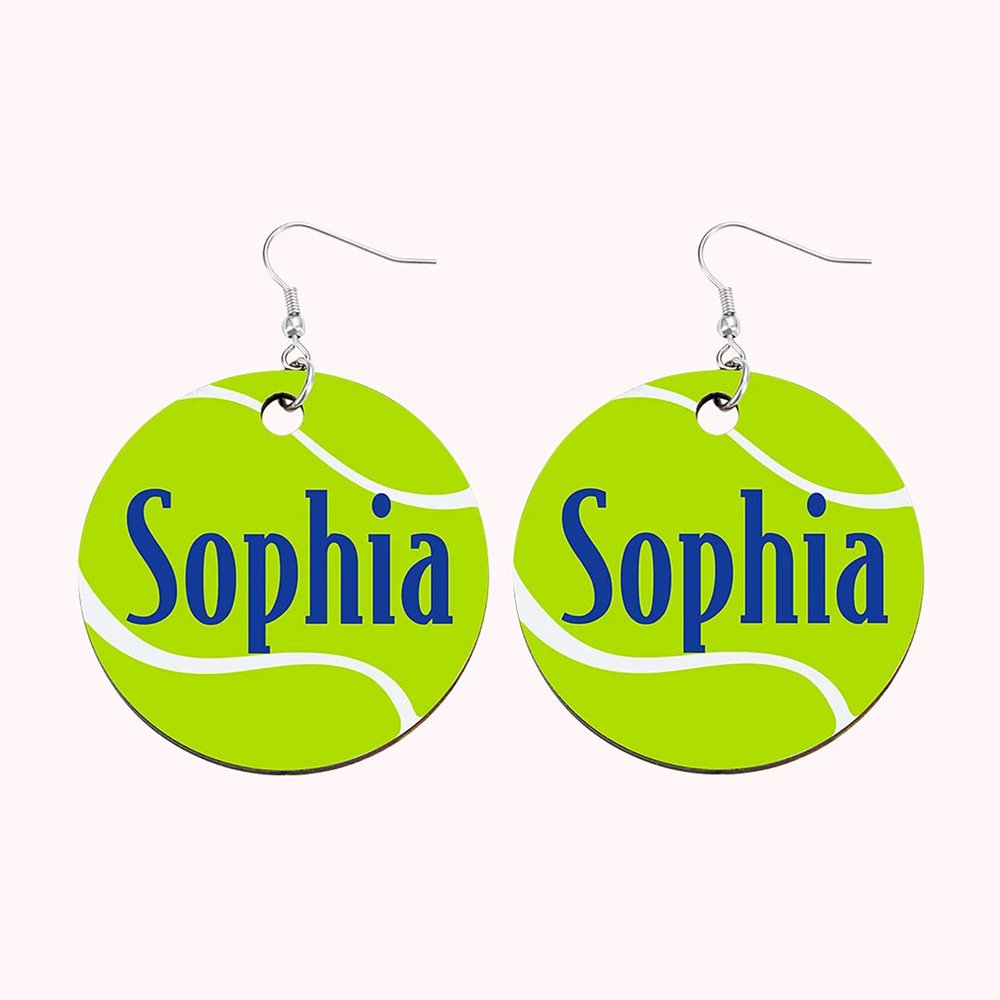 wooden-tennis-name-earrings - Printshop4me.au wooden-tennis-name-earrings