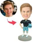 Jockey Holding Helmet Bobblehead