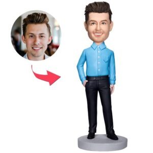 Executive Man in Blue Shirt Bobblehead