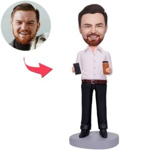 Business Man with Coffee Bobblehead
