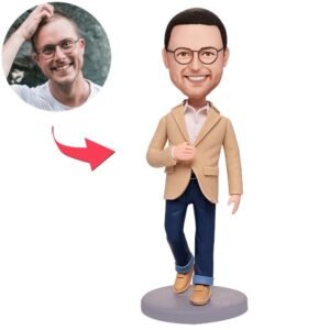 Modern Man in Brown Clothes Bobblehead