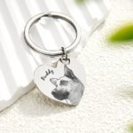 Pet Portrait Heart Keychain