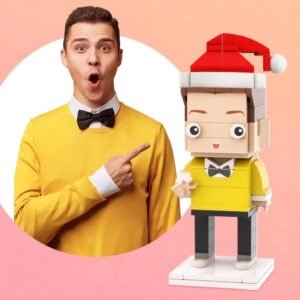 Brick Figures with Christmas Hat