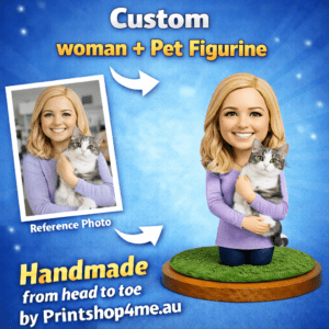 woman with pet figurine
